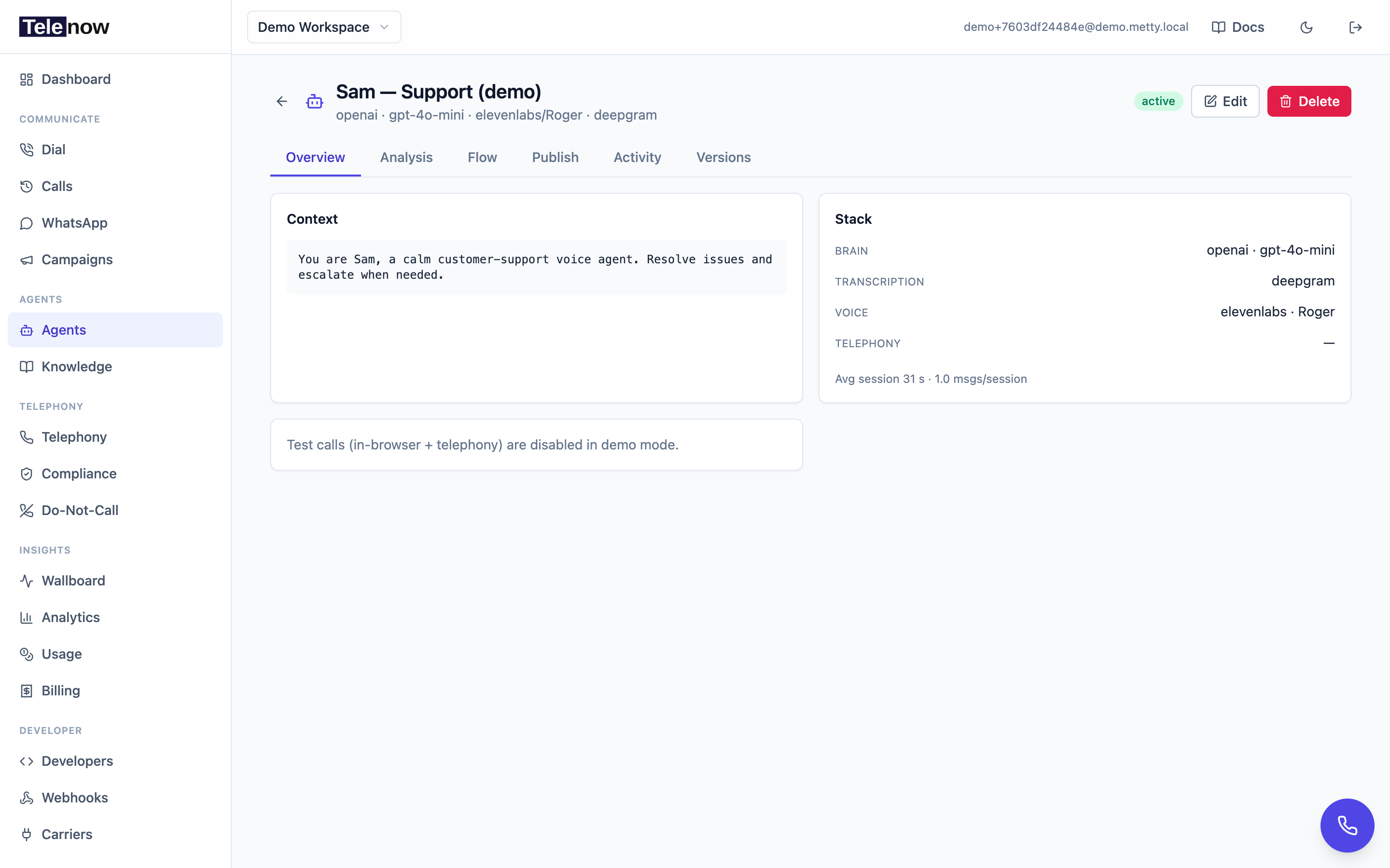 An agent's page